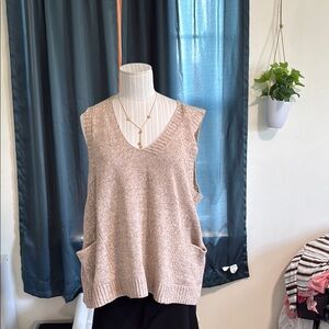 PacSun Tan Knit Sleeveless Sweater Vest